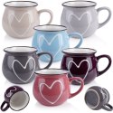 Kubki ceramiczne do kawy herbaty do kawy herbaty 320ml zestaw kubków mix kolorów 6 szt ORION 126993X6
