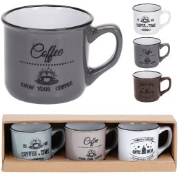 Kubki ceramiczne do kawy herbaty małe mini 90 ml zestaw kubków 3 sztuki SIAKI COLLECTION 139041