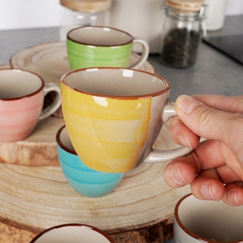 Kubki ceramiczne do kawy herbaty małe mini 90 ml zestaw kubków 6 sztuk EXCELLENT HOUSEWARE 124318