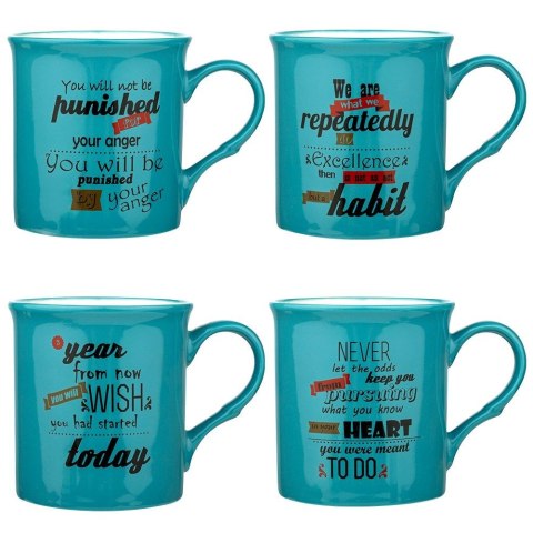 Kubki porcelanowe do kawy herbaty 300 ml zestaw kubków 4 sztuki NAVA 10-172-405