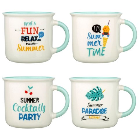 Kubki porcelanowe do kawy herbaty duże 380 ml zestaw kubków 4 sztuki NAVA 10-172-450