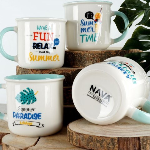 Kubki porcelanowe do kawy herbaty duże 380 ml zestaw kubków 4 sztuki NAVA 10-172-450