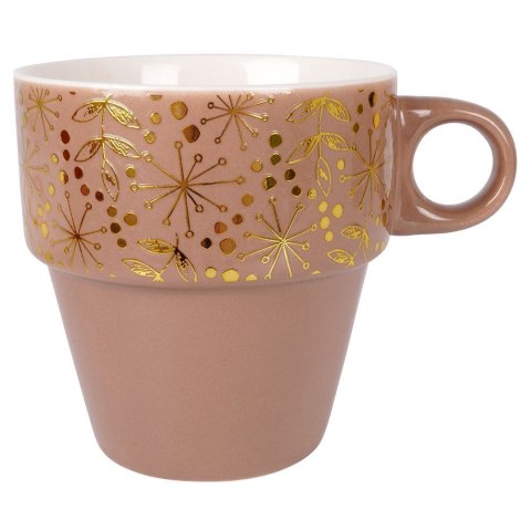 Kubki porcelanowe do kawy herbaty ze stojakiem 230 ml zestaw kubków 4 sztuki EXCELLENT HOUSEWARE 139235