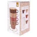 Kubki porcelanowe do kawy herbaty ze stojakiem 230 ml zestaw kubków 4 sztuki EXCELLENT HOUSEWARE 139235