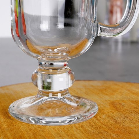Szklanka do kawy latte macchiato z uchem na nóżce 220ml VILDE 139428