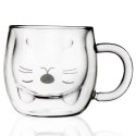 Szklanka termiczna z podwójną ścianką do kawy kotek DOUBLE 270ml ORION 128880