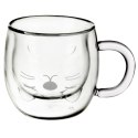 Szklanka termiczna z podwójną ścianką do kawy kotek DOUBLE 270ml ORION 128880