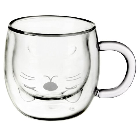 Szklanka termiczna z podwójną ścianką do kawy kotek DOUBLE 270ml ORION 128880