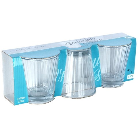 Szklanki do napojów 220ml 3 sztuki zestaw szklanek komplet EXCELLENT HOUSEWARE 139634
