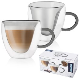 Szklanki termiczne z podwójną ścianką do kawy i herbaty 280ml 2-ele ORION 129491
