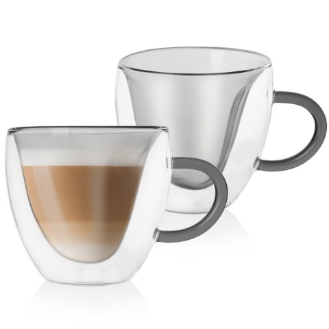 Szklanki termiczne z podwójną ścianką do kawy i herbaty 280ml 2-ele ORION 129491