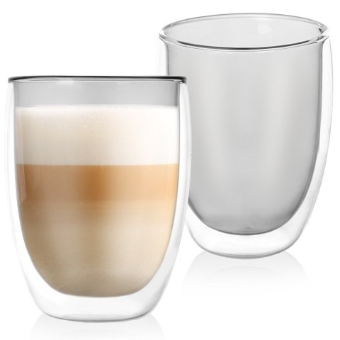 Szklanki termiczne z podwójną ścianką do kawy latte 370ml 2 sztuki ORION 124378