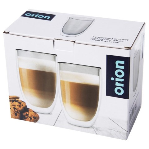 Szklanki termiczne z podwójną ścianką do kawy latte 460ml 2 sztuki ORION 124379