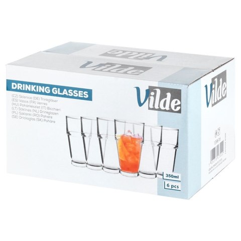 Szklanki wysokie do drinków 325ml 6 sztuk zestaw szklanek komplet VILDE 139616
