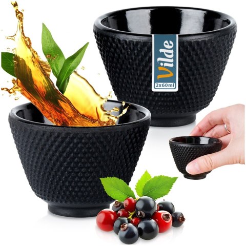 Czarki do herbaty żeliwne emaliowane CAST LINE mini 60 ml 2 szt. VILDE 139689