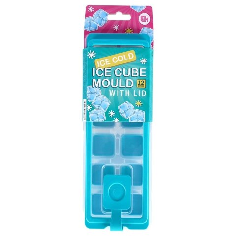 Forma 12 do kostek lodu silikonowa z pokrywką pojemnik foremka na lód EXCELLENT HOUSEWARE 259229