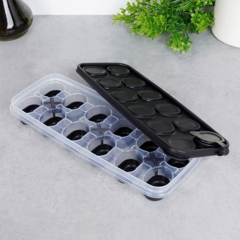 Forma do 12 kostek lodu z pokrywką na lód kostki foremka 25 cm VILDE 259296