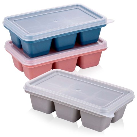 Forma do kostek lodu z pokrywką na lód DUŻE kostki zestaw 3 SZT ALPINA 259256