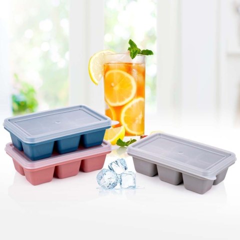 Forma do kostek lodu z pokrywką na lód DUŻE kostki zestaw 3 SZT ALPINA 259256