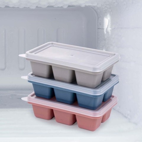 Forma do kostek lodu z pokrywką na lód DUŻE kostki zestaw 3 SZT ALPINA 259256