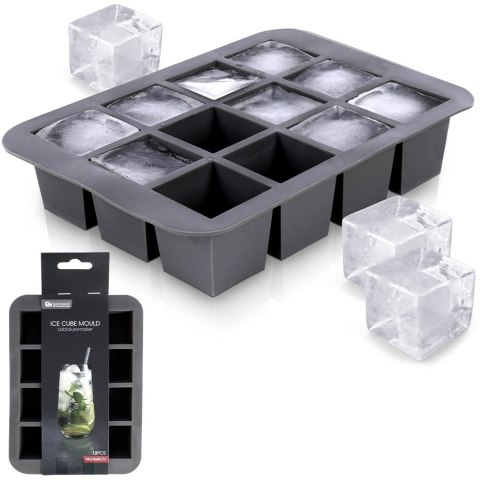 Forma foremka do 12 kostek lodu silikonowa pojemnik na lód duże kostki EXCELLENT HOUSEWARE 259655