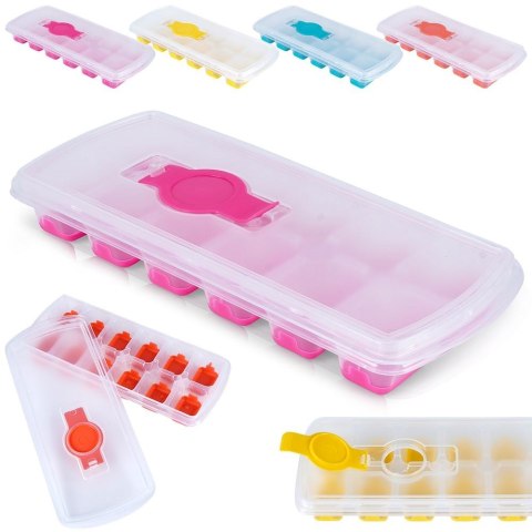 Forma foremka do 12 kostek lodu z pokrywką pojemnik na lód kostki VILDE 259297