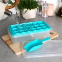 Forma foremka do kostek lodu z pokrywką pojemnik i łopatka na lód kostki EXCELLENT HOUSEWARE 122210