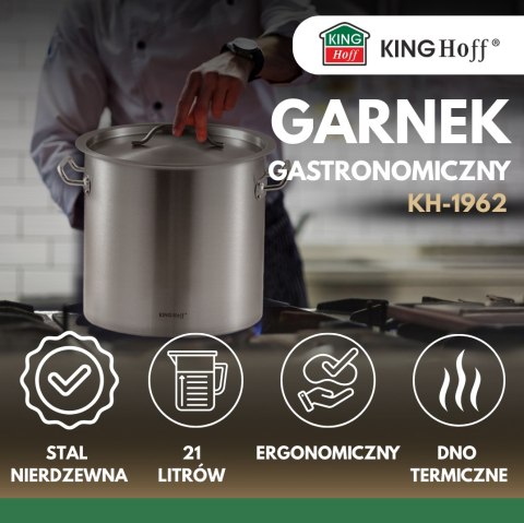Garnek gastronomiczny 30cm 21L stal nierdzewna KINGHOFF KH-1962