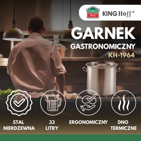 Garnek gastronomiczny 35cm 33L stal nierdzewna KINGHOFF KH-1964