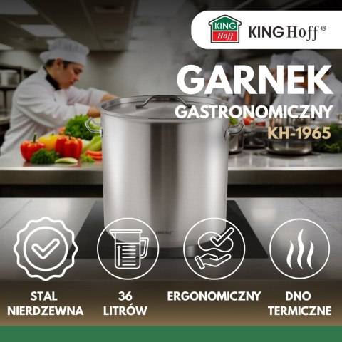 Garnek gastronomiczny 36cm 36L stal nierdzewna KINGHOFF KH-1965