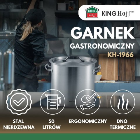 Garnek gastronomiczny 40cm 50L stal nierdzewna KINGHOFF KH-1966