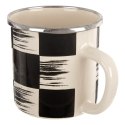 Kubek emaliowany do kawy herbaty SZACHOWNICA 400 ml ORION 112445