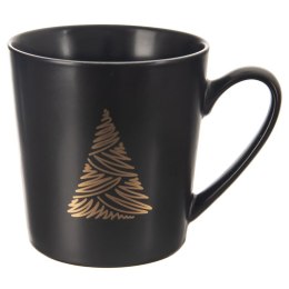 Kubek porcelanowy do kawy herbaty czarny choinka duży 500 ml ORION 129611