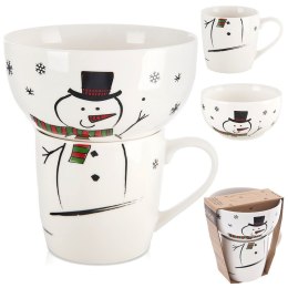 Kubek z miseczką do zupy dla dziecka dzieci porcelanowy bałwan 2 ele. ORION 129646
