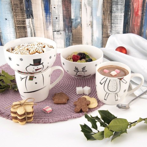 Kubek z miseczką do zupy dla dziecka dzieci porcelanowy bałwan 2 ele. ORION 129646