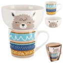Kubek z miseczką do zupy dla dziecka dzieci porcelanowy lama 2 ele. ORION 129644