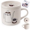 Kubek z pokrywką i uchem porcelanowy 420 ml biały ORION 129633