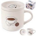 Kubek z pokrywką i uchem porcelanowy 420 ml biały ORION 129634
