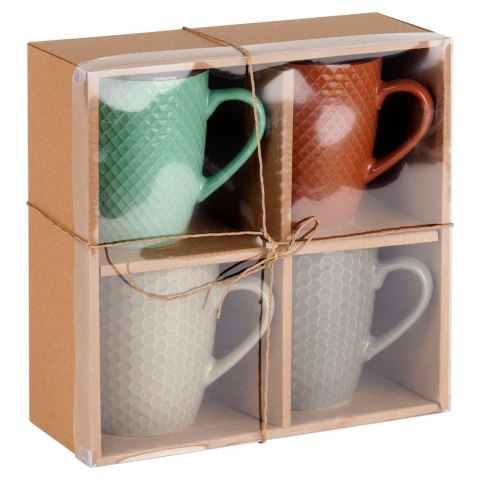 Kubki ceramiczne do kawy herbaty 400 ml zestaw kubków 4 sztuki VILDE 139672