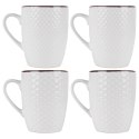 Kubki ceramiczne do kawy herbaty białe 400 ml zestaw kubków 4 sztuki VILDE 139674