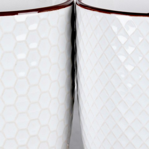 Kubki ceramiczne do kawy herbaty białe 400 ml zestaw kubków 4 sztuki VILDE 139674