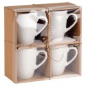 Kubki ceramiczne do kawy herbaty białe 400 ml zestaw kubków 4 sztuki VILDE 139674