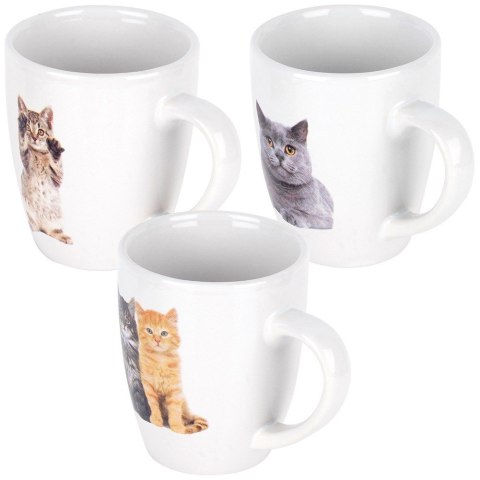Kubki ceramiczne do kawy herbaty koty 220 ml zestaw kubków 3 sztuki EXCELLENT HOUSEWARE 139701