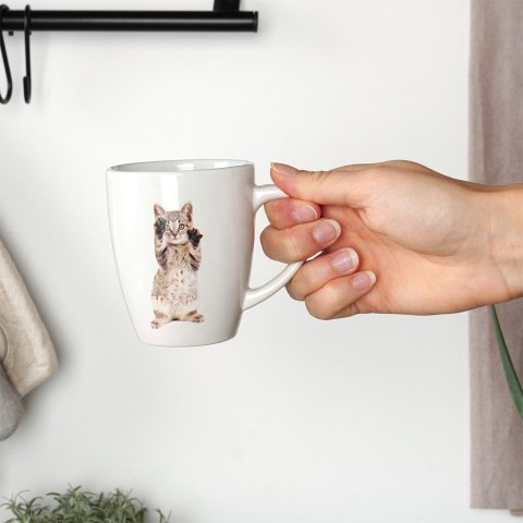 Kubki ceramiczne do kawy herbaty koty 220 ml zestaw kubków 3 sztuki EXCELLENT HOUSEWARE 139701