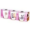 Kubki ceramiczne do kawy herbaty koty 220 ml zestaw kubków 3 sztuki EXCELLENT HOUSEWARE 139701
