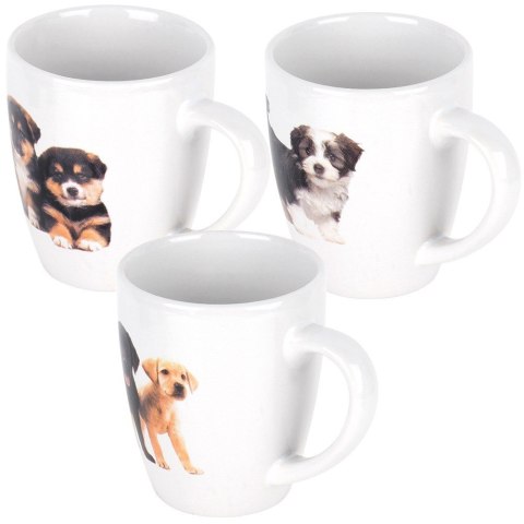Kubki ceramiczne do kawy herbaty psy 220 ml zestaw kubków 3 sztuki EXCELLENT HOUSEWARE 139700