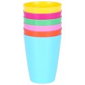 Kubki plastikowe wielorazowe 280 ml zestaw kubków mix kolorów 6 sztuk EXCELLENT HOUSEWARE 139637