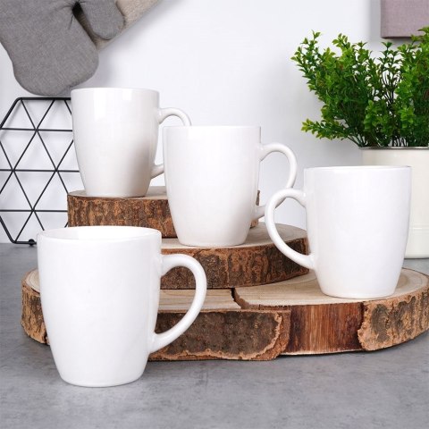 Kubki porcelanowe do kawy herbaty białe 220 ml zestaw kubków 4 sztuki EXCELLENT HOUSEWARE 139359