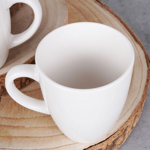 Kubki porcelanowe do kawy herbaty białe 220 ml zestaw kubków 4 sztuki EXCELLENT HOUSEWARE 139359