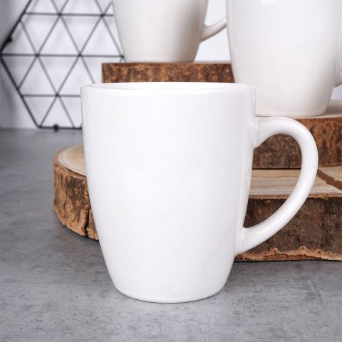 Kubki porcelanowe do kawy herbaty białe 220 ml zestaw kubków 4 sztuki EXCELLENT HOUSEWARE 139359